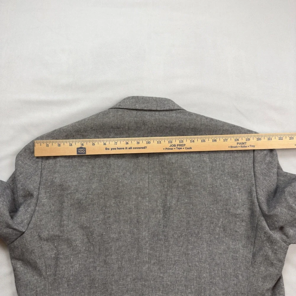 Stafford Signature‎ Grey Linen Cotton Blend Classic Fit Blazer Sport Coat 46 LNG
